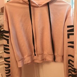 Drop Shoulder Print Sleeve Hoodie